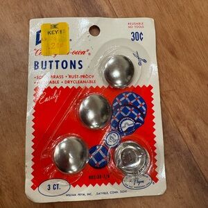Vintage Prims "Cover Your Own" Buttons Solid Brass 3 pack. Size 36-7/8" - New